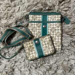 Coach crossbody with matching clutch